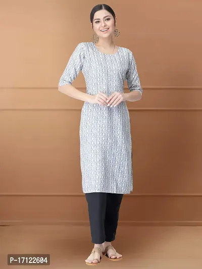 Women Stylish Crepe Printed Straight Kurta-thumb0