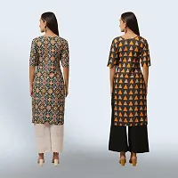 Women Stylish Crepe Ethnic Motif Casual Straight Kurta-thumb1