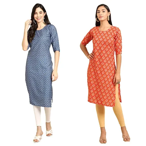 Stylish Straight Crepe Kurta For Women Combo Pack Of 2