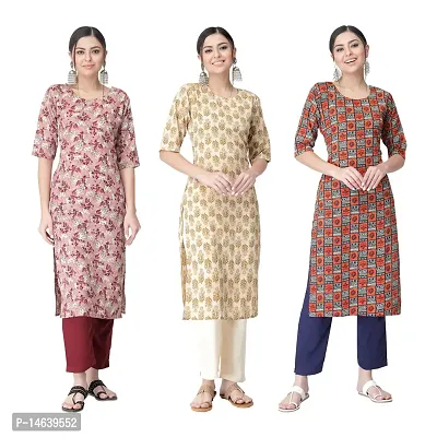 New Crepe Combo Printed Kurtis For Women Pack Of 3