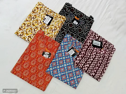 Multicoloured Casual Kurta For Women-Pack Of 5-thumb0