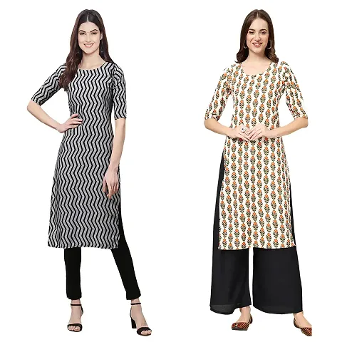 Trendy Crepe Printed Kurti - Pack of 2