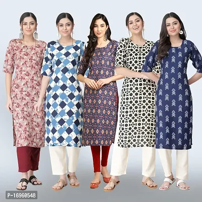 Women Stylish Crepe Printed Staright Kurta