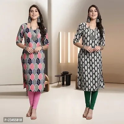 Fancy Rayon Kurtis For Women Pack Of 2-thumb0