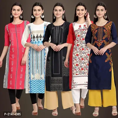 Fancy Crepe Kurtis For Women Pack Of 5