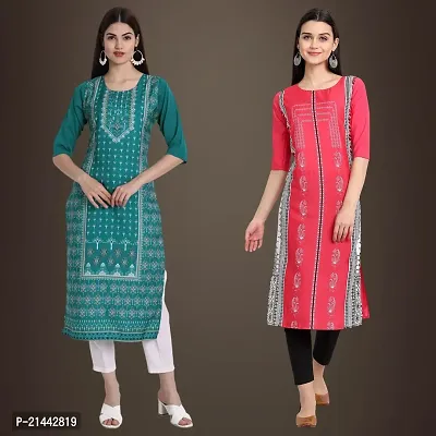 Fancy Crepe Kurtis for Women Pack Of 2-thumb0