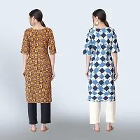 Women Stylish Crepe Ethnic Motif Casual Straight Kurta-thumb1