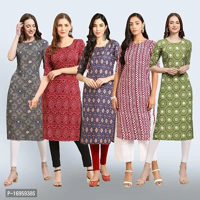 Women Stylish Crepe Printed Staright Kurta