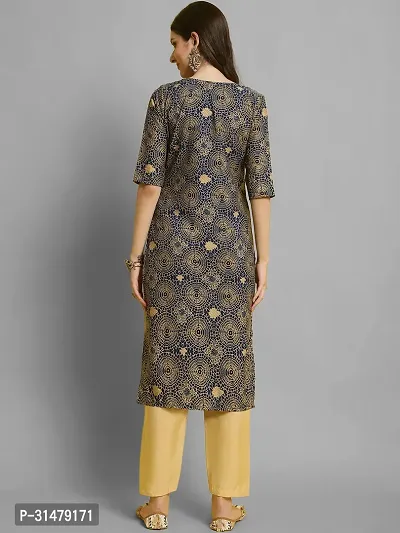 Stylish Crepe Printed Straight Kurta With Pant Set For Women-thumb3