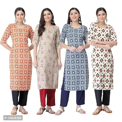 New Crepe Combo Printed Kurtis For Women Pack Of 4