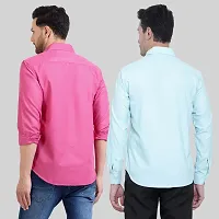 Elegant Cotton Multicoloured Long Sleeves Formal Shirt For Men- Pack Of 2-thumb1