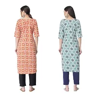 Attarctive Crepe Printed Straight Kurti Combo For Women Pack Of 2-thumb1