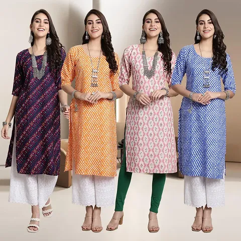 Fancy Crepe Kurtis for Women Pack Of 4