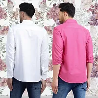 Elegant Cotton Multicoloured Long Sleeves Formal Shirt For Men- Pack Of 2-thumb1