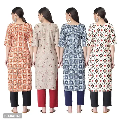 New Crepe Combo Printed Kurtis For Women Pack Of 4-thumb2