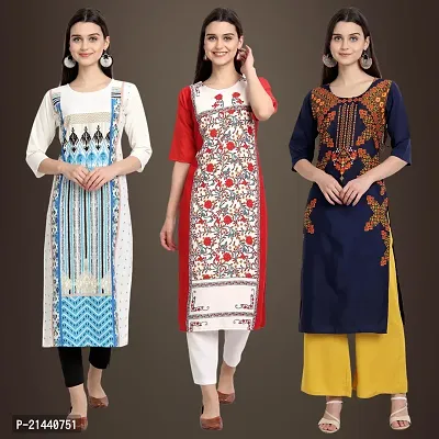 Fancy Crepe Kurtis for Women Pack Of 3-thumb0