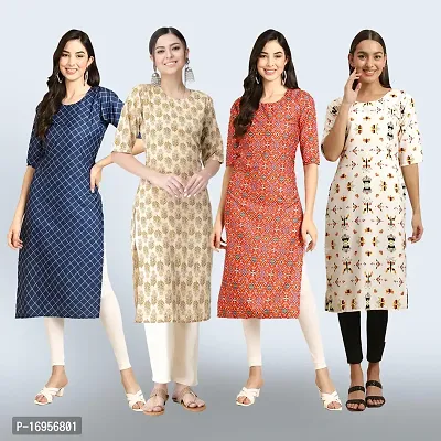 Women Stylish Crepe Straight Kurta