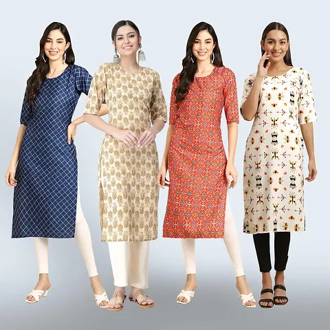 Fancy Combo of 4 Crepe Kurti