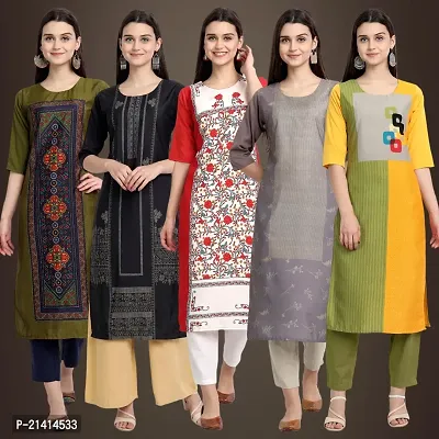 Fancy Crepe Kurtis For Women Pack Of 5