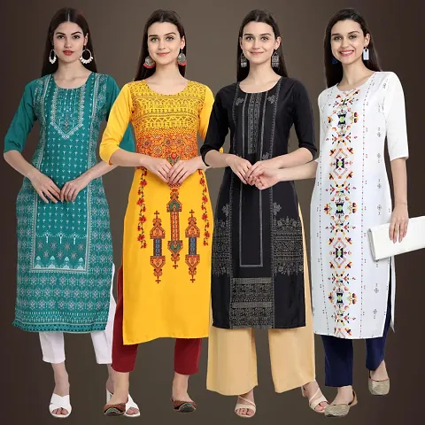 Stylish Fancy Crepe Kurtis Pack Of 4