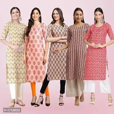 Women Stylish Crepe Printed Straight Kurta-thumb0