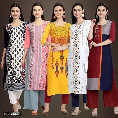 Fancy Crepe Kurtis For Women Pack Of 5-thumb0