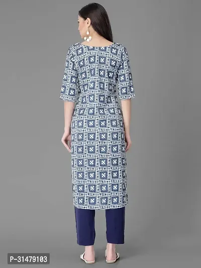 Stylish Crepe Printed Straight Kurta With Pant Set For Women-thumb3