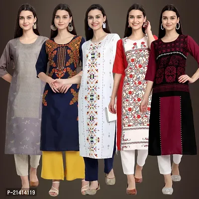 Fancy Crepe Kurtis For Women Pack Of 5-thumb0