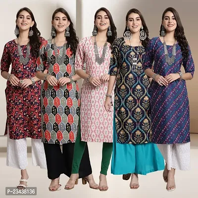 Fancy Crepe Kurtis For Women Pack Of 5-thumb0