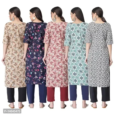 New Crepe Printed Kurtis Combo For Women Pack Of 5-thumb2