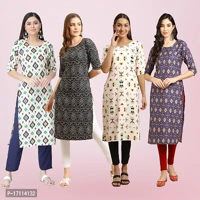 Women Stylish Crepe Printed Straight Kurta