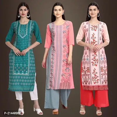 Fancy Crepe Kurtis for Women Pack Of 3-thumb0