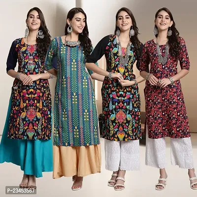 Fancy Crepe Kurtis for Women Pack Of 4-thumb0