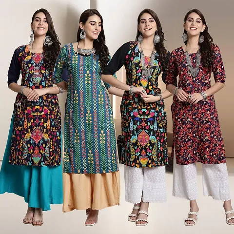 Fancy Crepe Kurtis for Women Pack Of 4