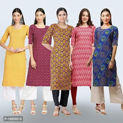 Women Stylish Crepe Printed Staright Kurta