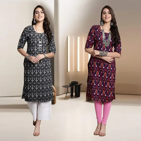 Fancy Rayon Kurtis For Women Pack Of 2