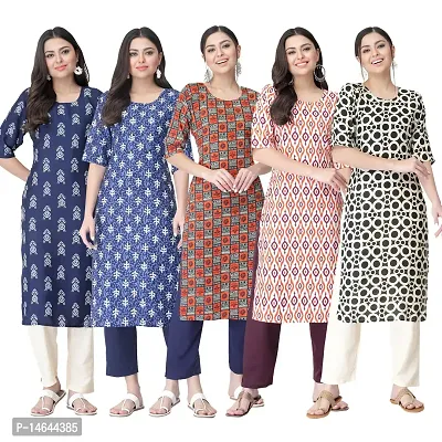 New Crepe Printed Kurtis Combo For Women Pack Of 5