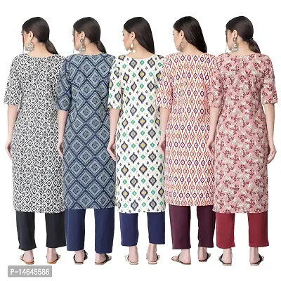 New Crepe Printed Kurtis Combo For Women Pack Of 5-thumb2