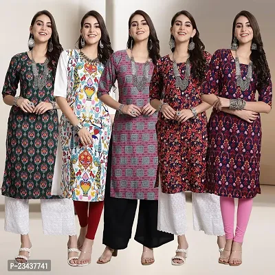 Fancy Crepe Kurtis For Women Pack Of 5-thumb0