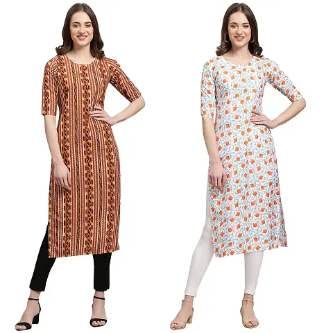 Stylish Crepe Printed Kurti - Pack of 2