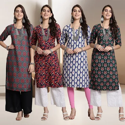 Fancy Crepe Kurtis for Women Pack Of 4