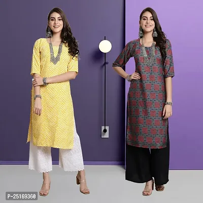 Fancy Crepe Kurtas For Women Pack Of 2-thumb0