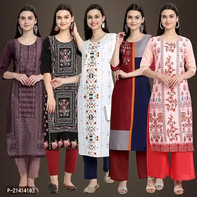 Fancy Crepe Kurtis For Women Pack Of 5