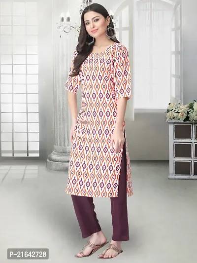 Stylish Multicoloured Crepe Stitched Kurta For Women-thumb2