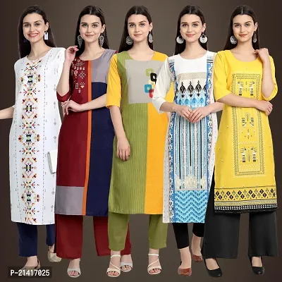 Fancy Crepe Kurtis For Women Pack Of 5