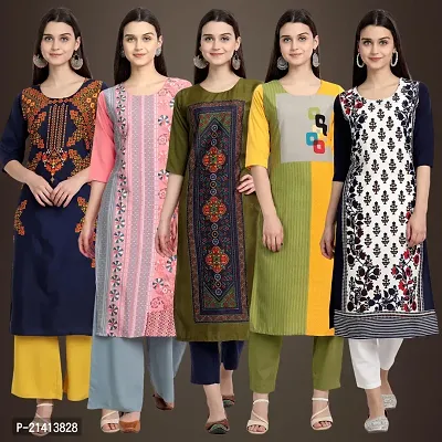 Fancy Crepe Kurtis For Women Pack Of 5-thumb0