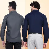 Elegant Cotton Multicoloured Long Sleeves Formal Shirt For Men- Pack Of 2-thumb1