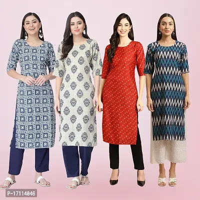 Women Stylish Crepe Printed Straight Kurta-thumb0