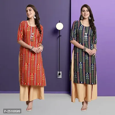 Fancy Crepe Kurtas For Women Pack Of 2-thumb0