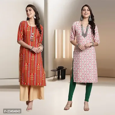 Fancy Rayon Kurtis For Women Pack Of 2-thumb0